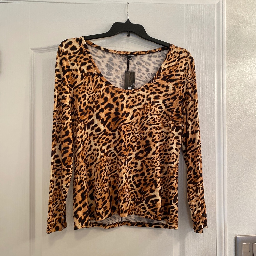 NWT INC Long sleeve Animal Print top
